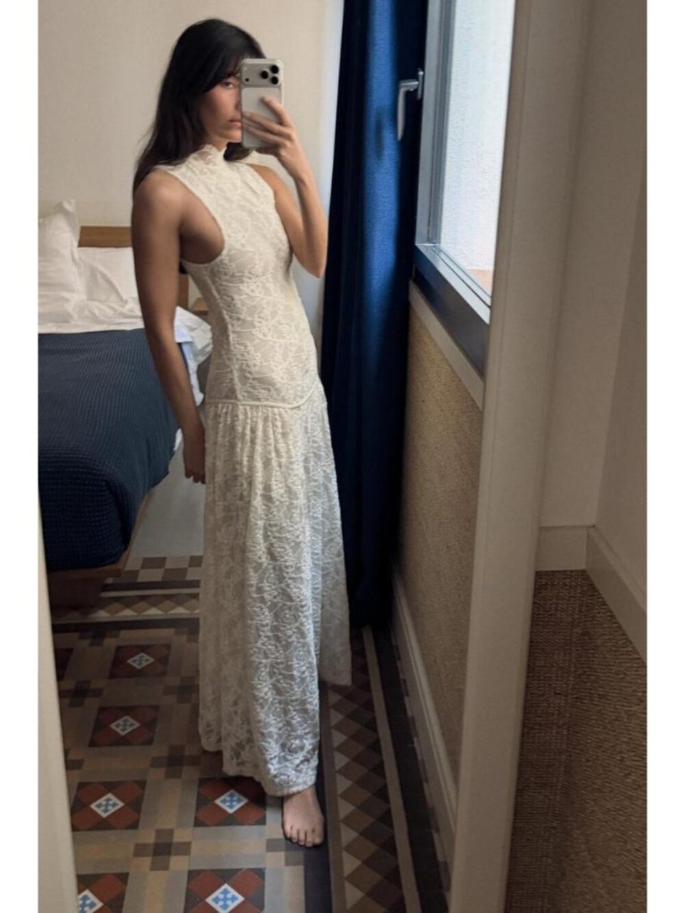 ZARA LONG LACE DRESS - Picture 2 of 7